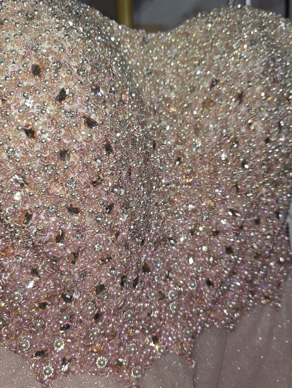 Jovani Ice Pink Beaded & Shimmer Tiered Mini Party / Homecoming Dress - Size 8
